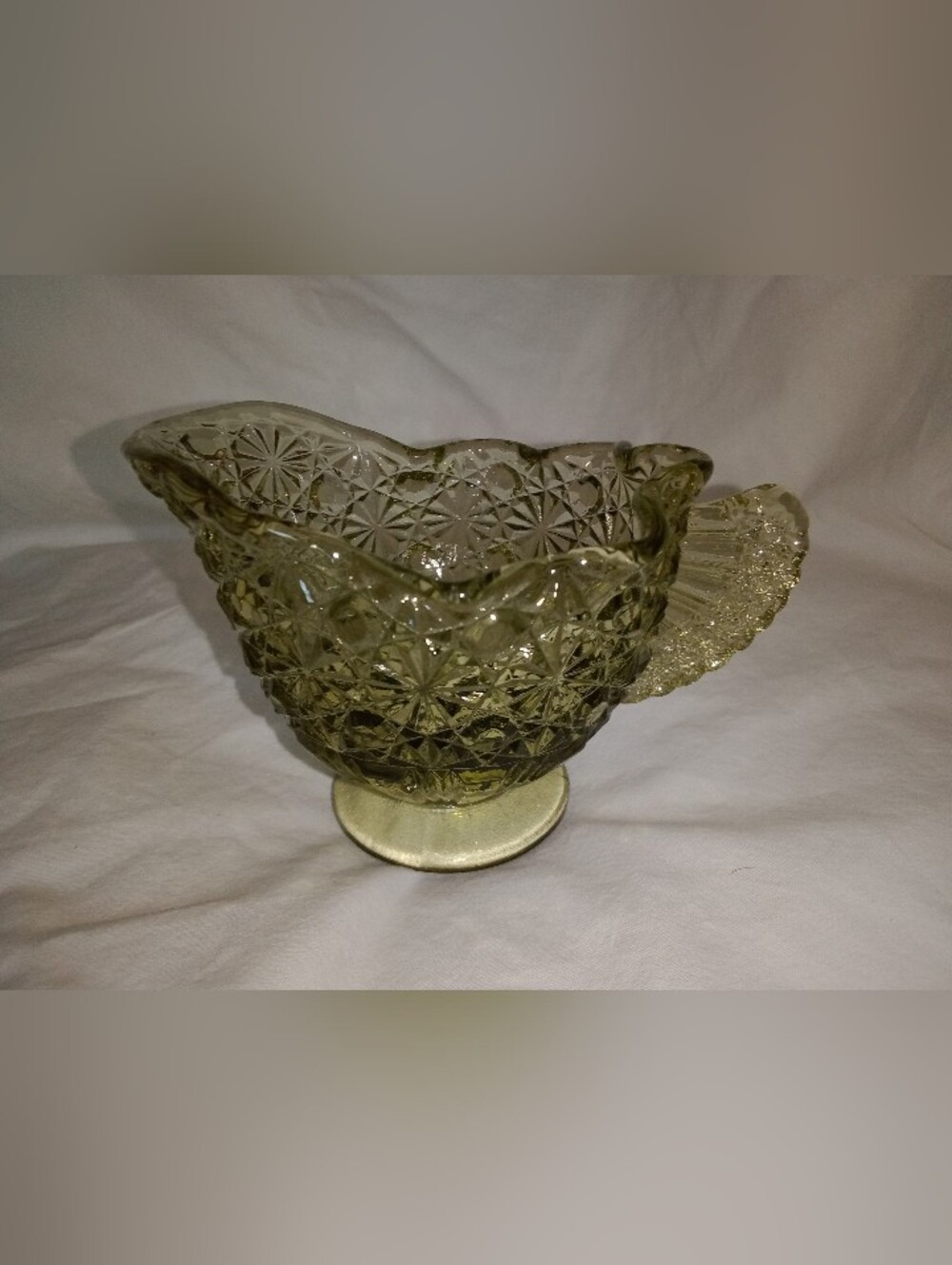 Vintage Fenton Daisy And Button Glass Creamer 2 7/8" Tall